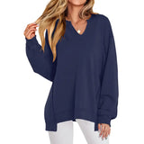 Camille | Oversized V-Neck Lightweight Sweatshirt