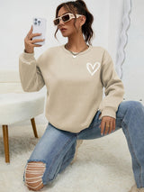 Céleste | Minimalist Heart Embroidery Sweatshirt