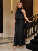 Nicola | Sleeveless Draped Midi Dress