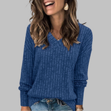 Camille | Soft V-Neck Long Sleeve Top
