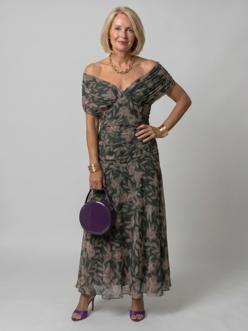 Treva | Off Shoulder Flow Midi Dress