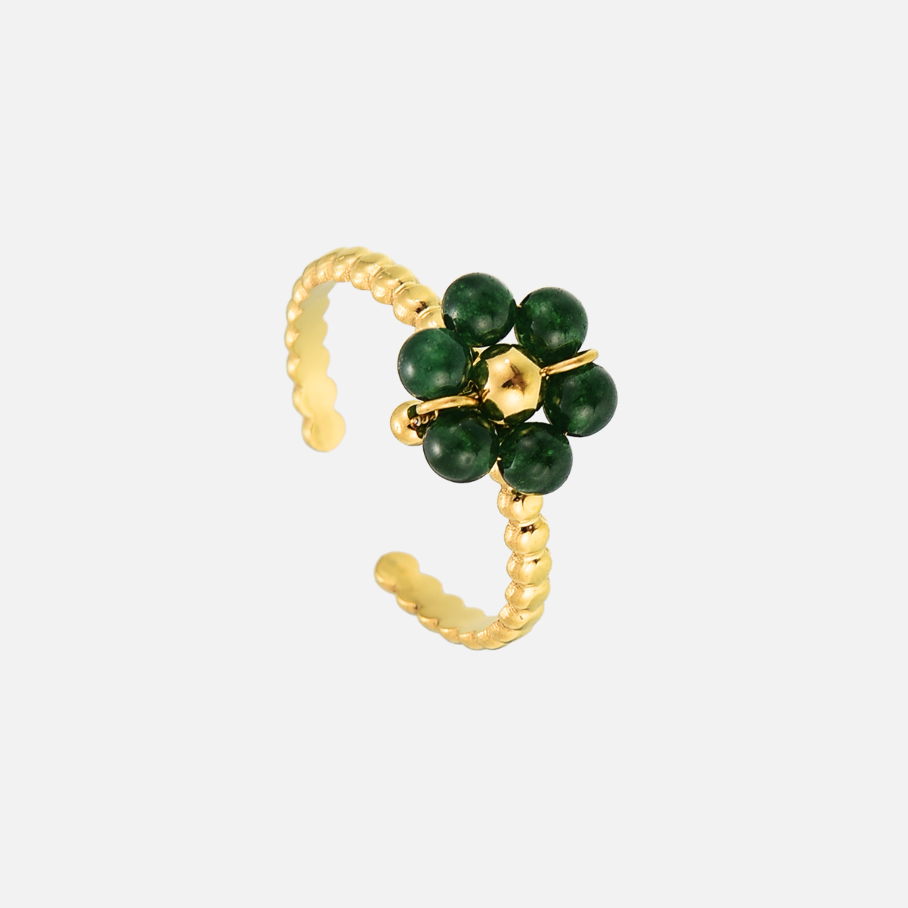 Pernella | Adjustable Jade Bead Ring