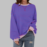 Clémentine | Striped Long Sleeve Round Neck Shirt