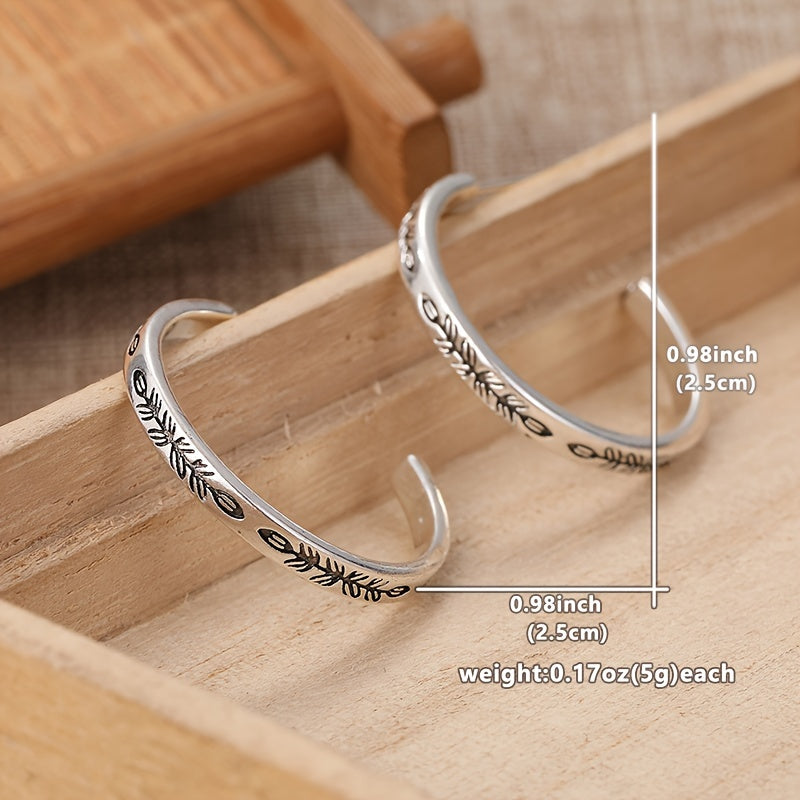 Marina | Silvery Statement Hoop Earrings