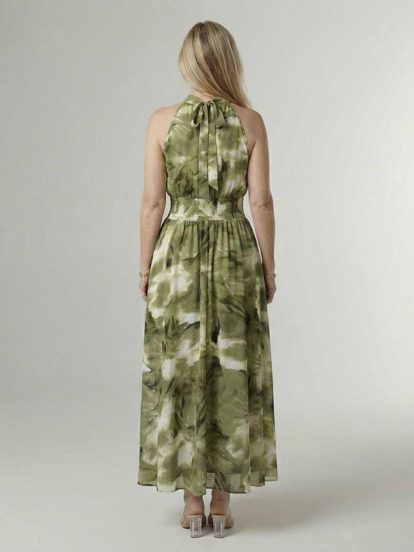 Rayna | Gathered Halter Midi Dress