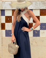 Candace | Open-Back Halterneck Evening Dress