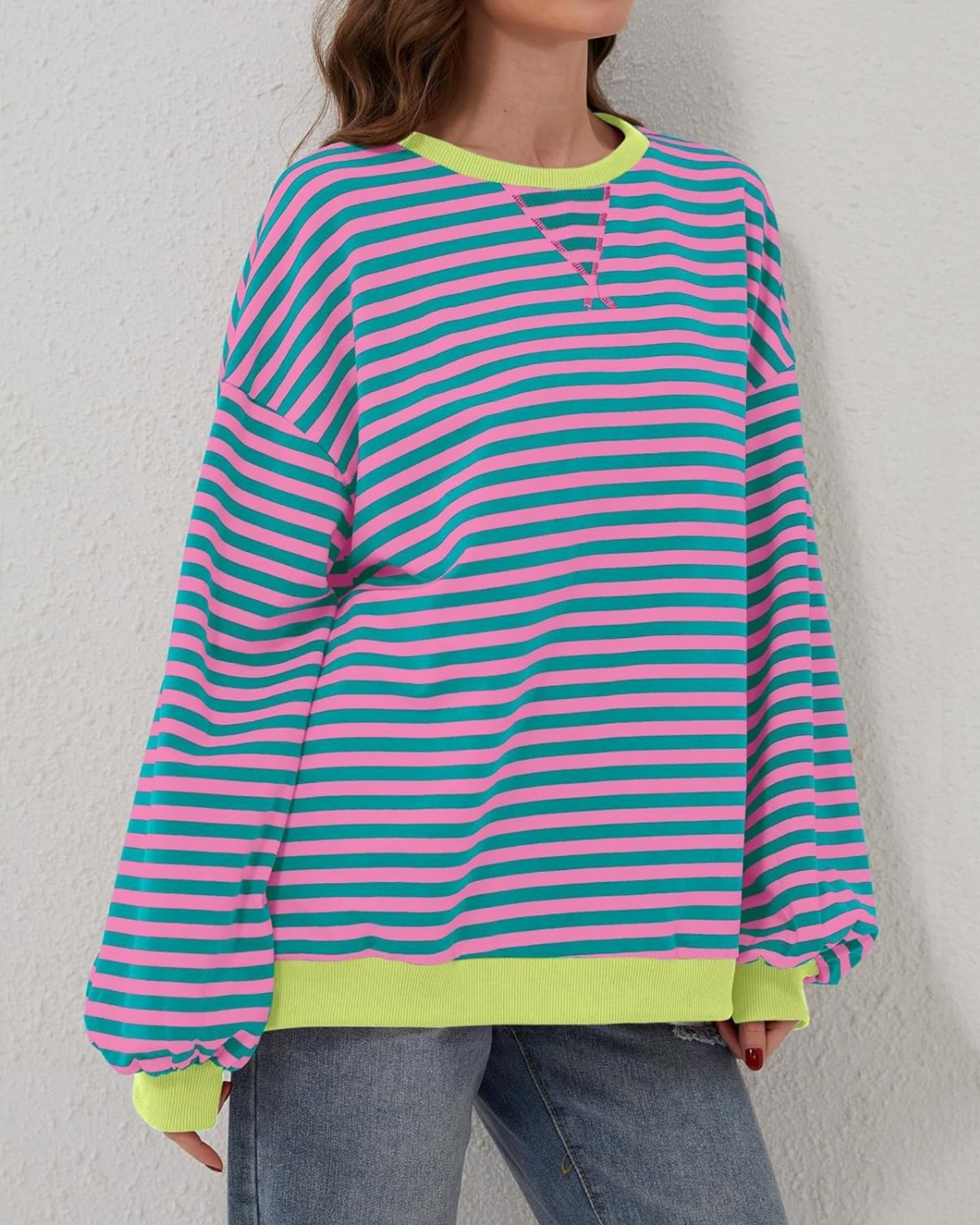 Camille | Striped Oversized Cozy Sweatshirt