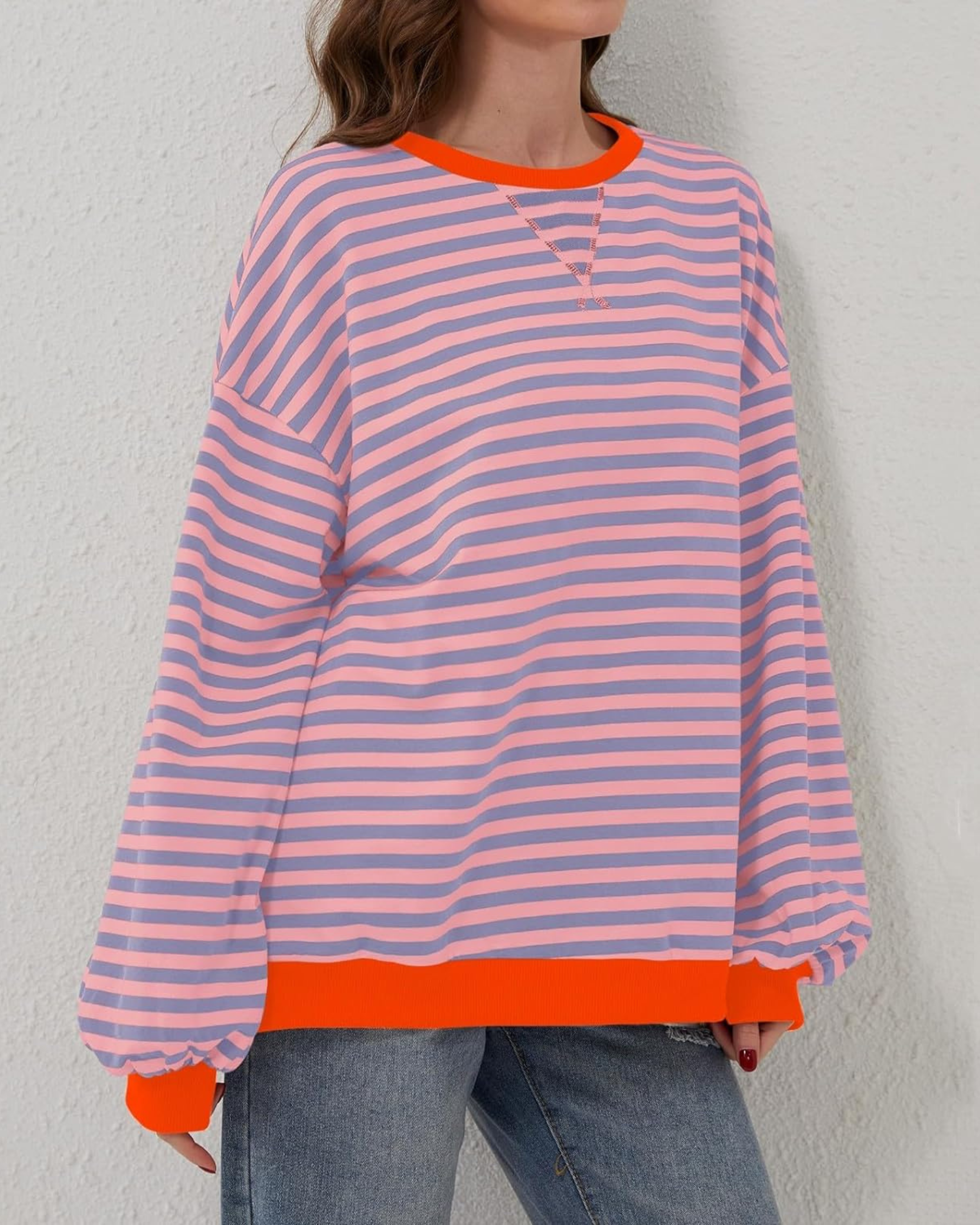 Camille | Striped Oversized Cozy Sweatshirt