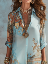 Eluned | Baroque Floral Chiffon Maxi Dress