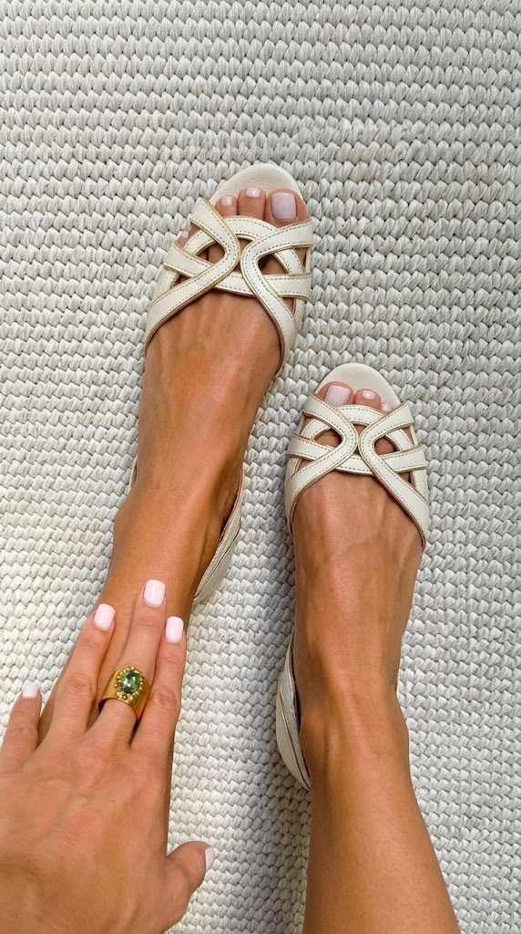 Kerrin | Cream Braided Sandals