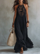 Lennox | Bohemian Sleeveless Drape Maxi Dress