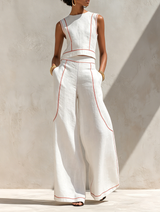 Zola | Linen-Blend Wide-Leg Pants Set