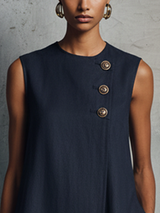 Vertie | Linen Round-Neck Mini Dress