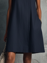 Vertie | Linen Round-Neck Mini Dress