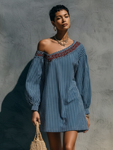 Fira | One-Shoulder Striped Mini Dress