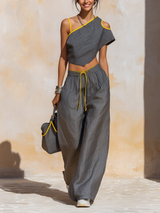 Nancy | Linen Asymmetrical Co-Ord Set