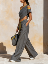 Nancy | Linen Asymmetrical Co-Ord Set