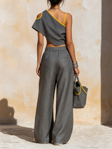 Nancy | Linen Asymmetrical Co-Ord Set