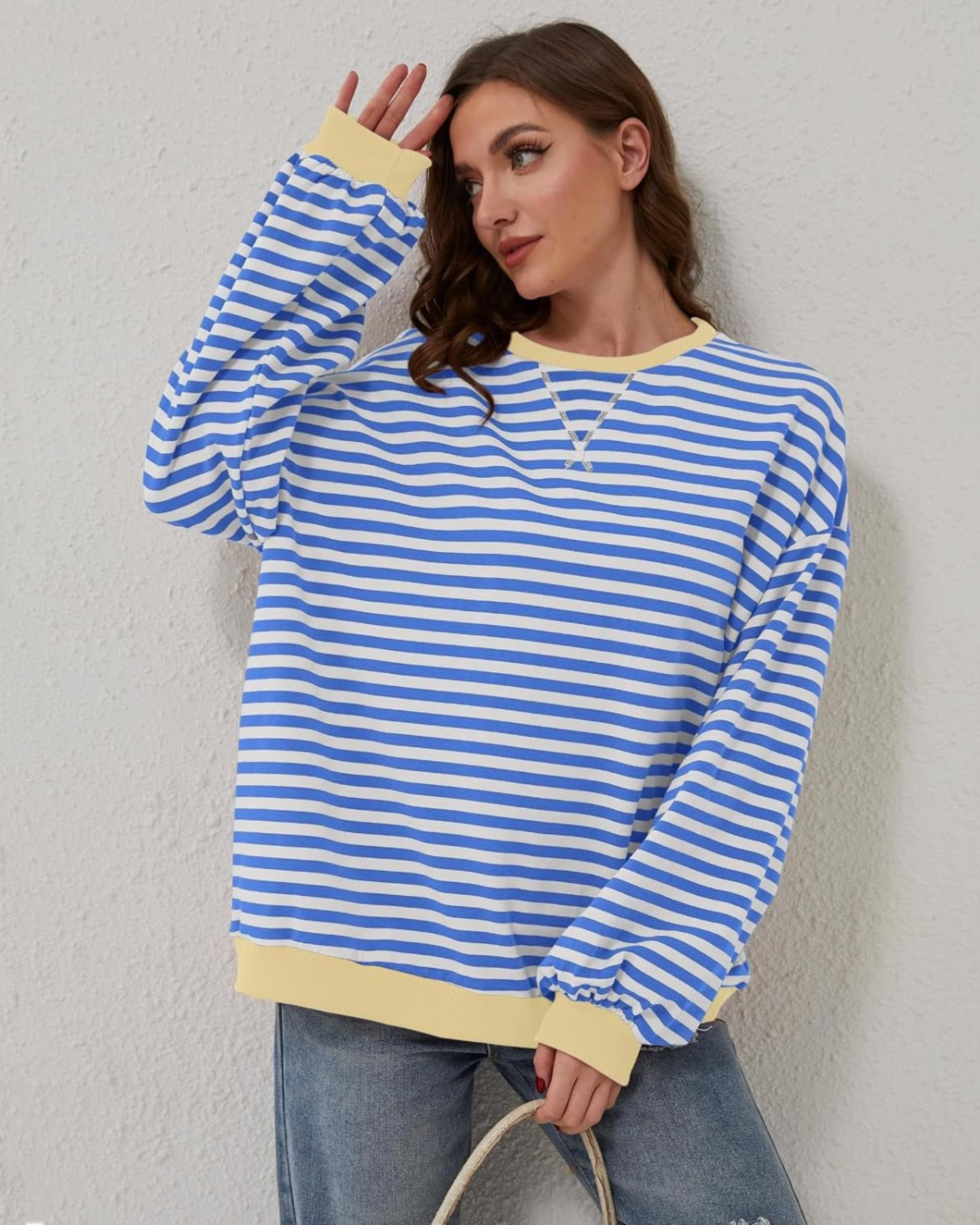 Camille | Striped Oversized Cozy Sweatshirt