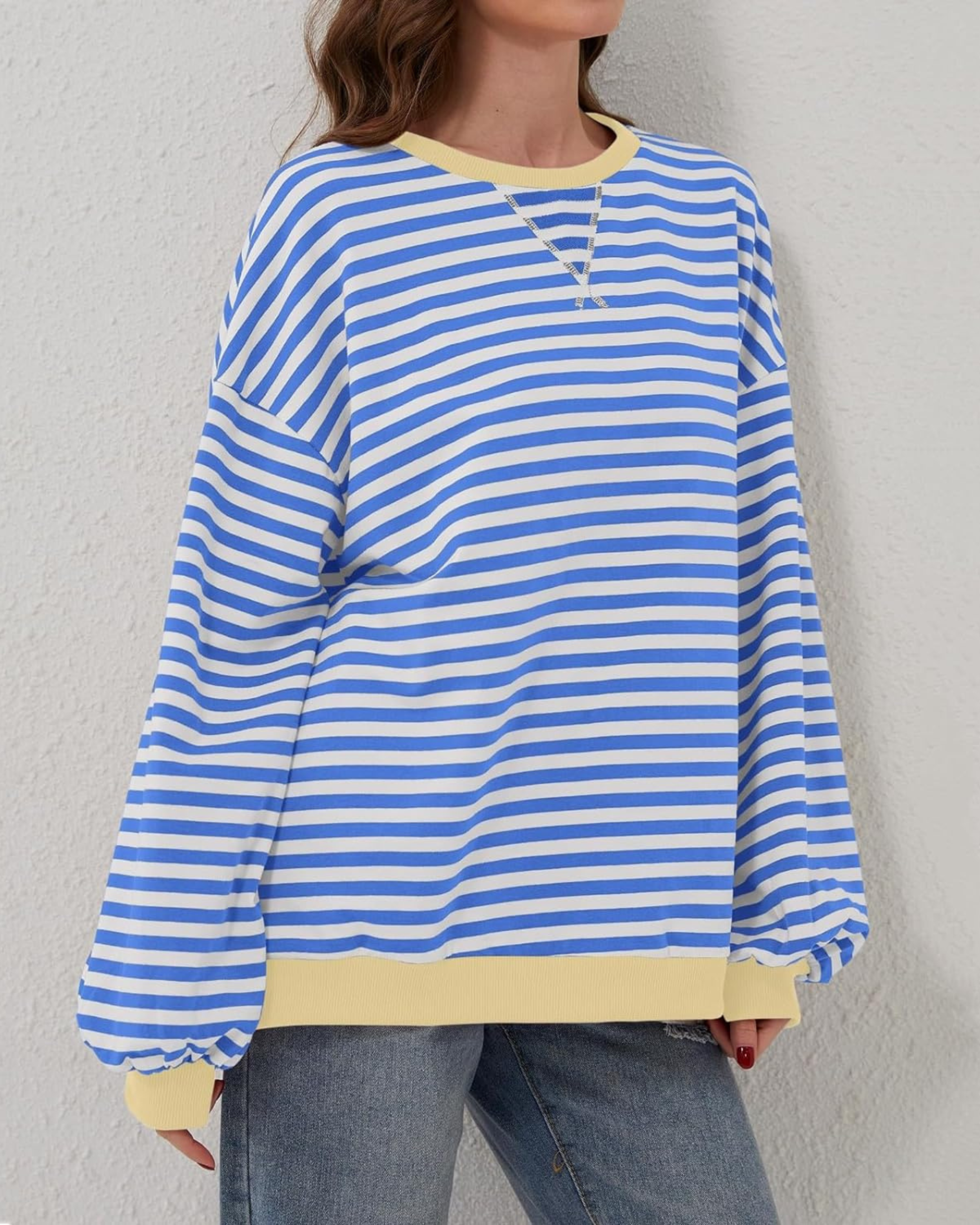 Camille | Striped Oversized Cozy Sweatshirt
