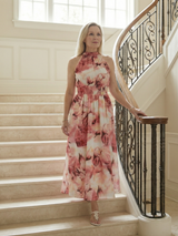 Rayna | Gathered Halter Midi Dress