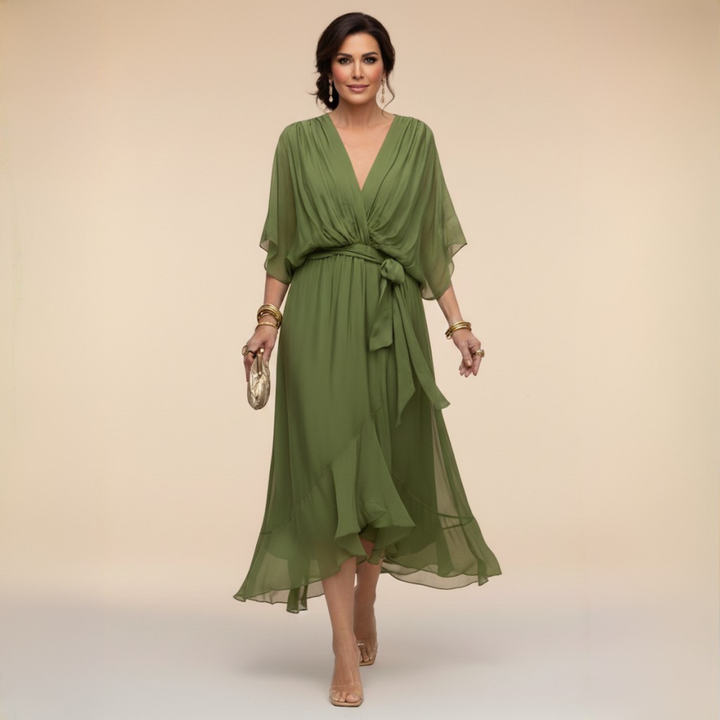 Tatiana | Lightweight Wrap Midi Dress