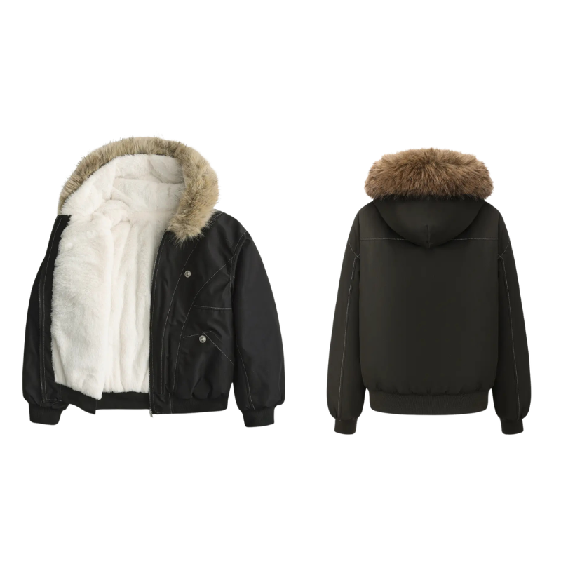 Zara | Faux Fur Lined Y2K Bomber