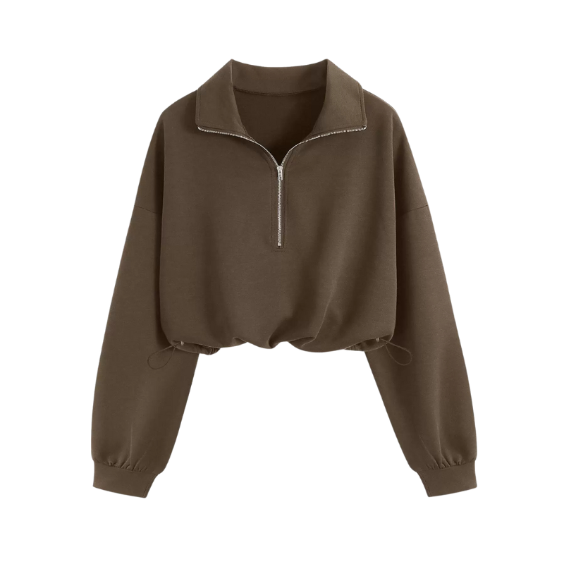 Camille | Cropped Half-Zip Pullover