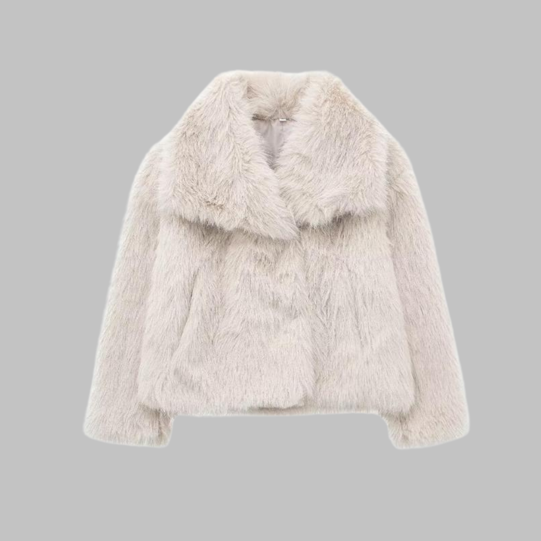 Vivienne | Collared Fuzzy Long Coat