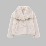 Vivienne | Collared Fuzzy Long Coat