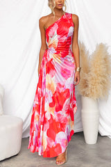 Demeter | One-Shoulder Pleated Maxi Dress