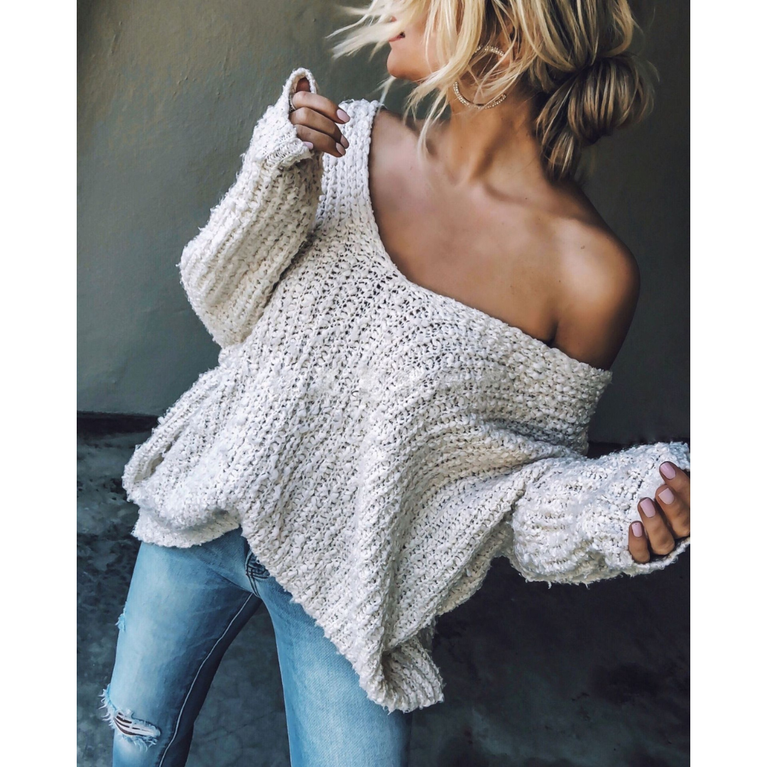 Solène | Drop Shoulder Knit Sweater