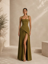 Opal | Asymmetric Square Neck Maxi Dress