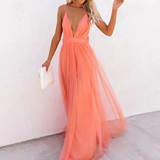 Ffion | Coral Light Maxi Dress