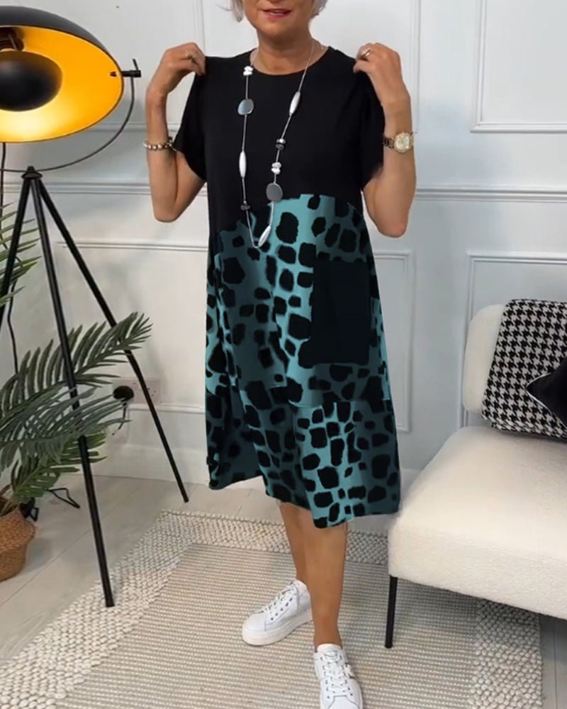 Peggie | Printed Midi Dress with Pockets