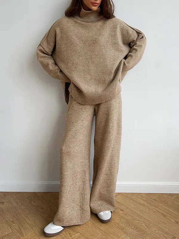 Céleste | Turtleneck & Wide-Leg Knit Set
