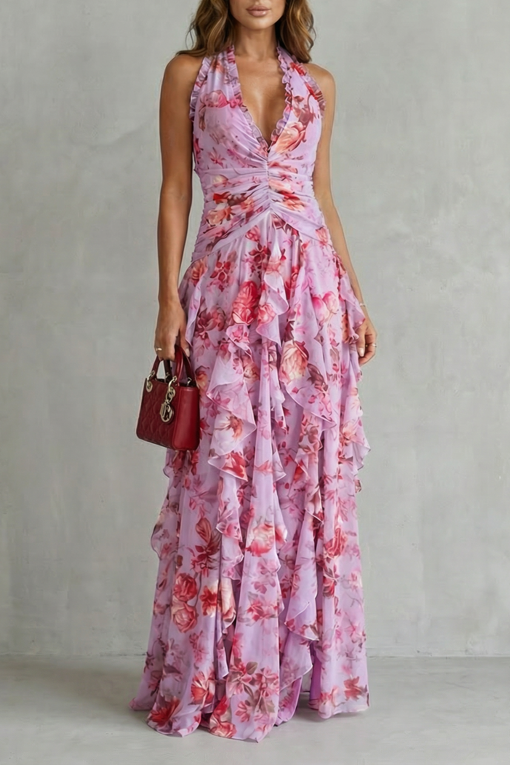 Cali | Cascading Rose Maxi Dress