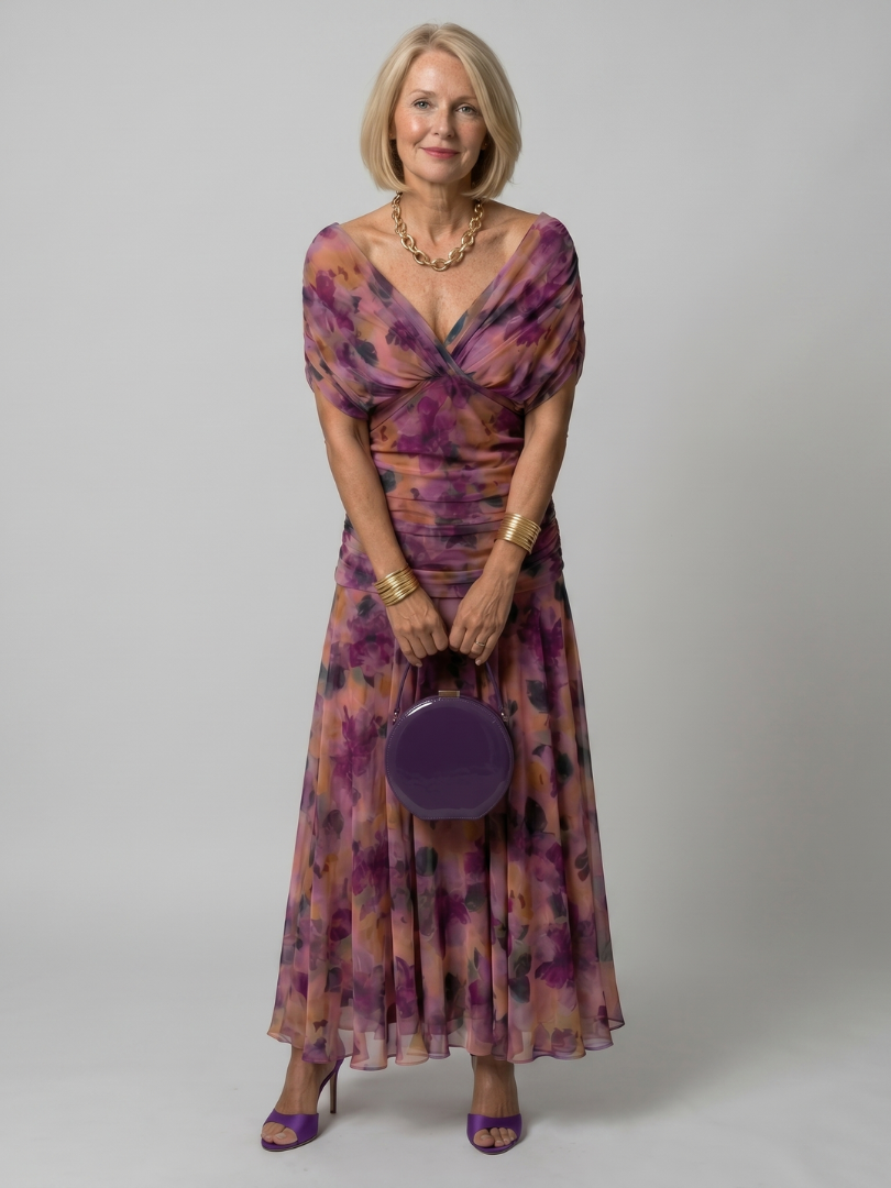 Treva | Off Shoulder Flow Midi Dress