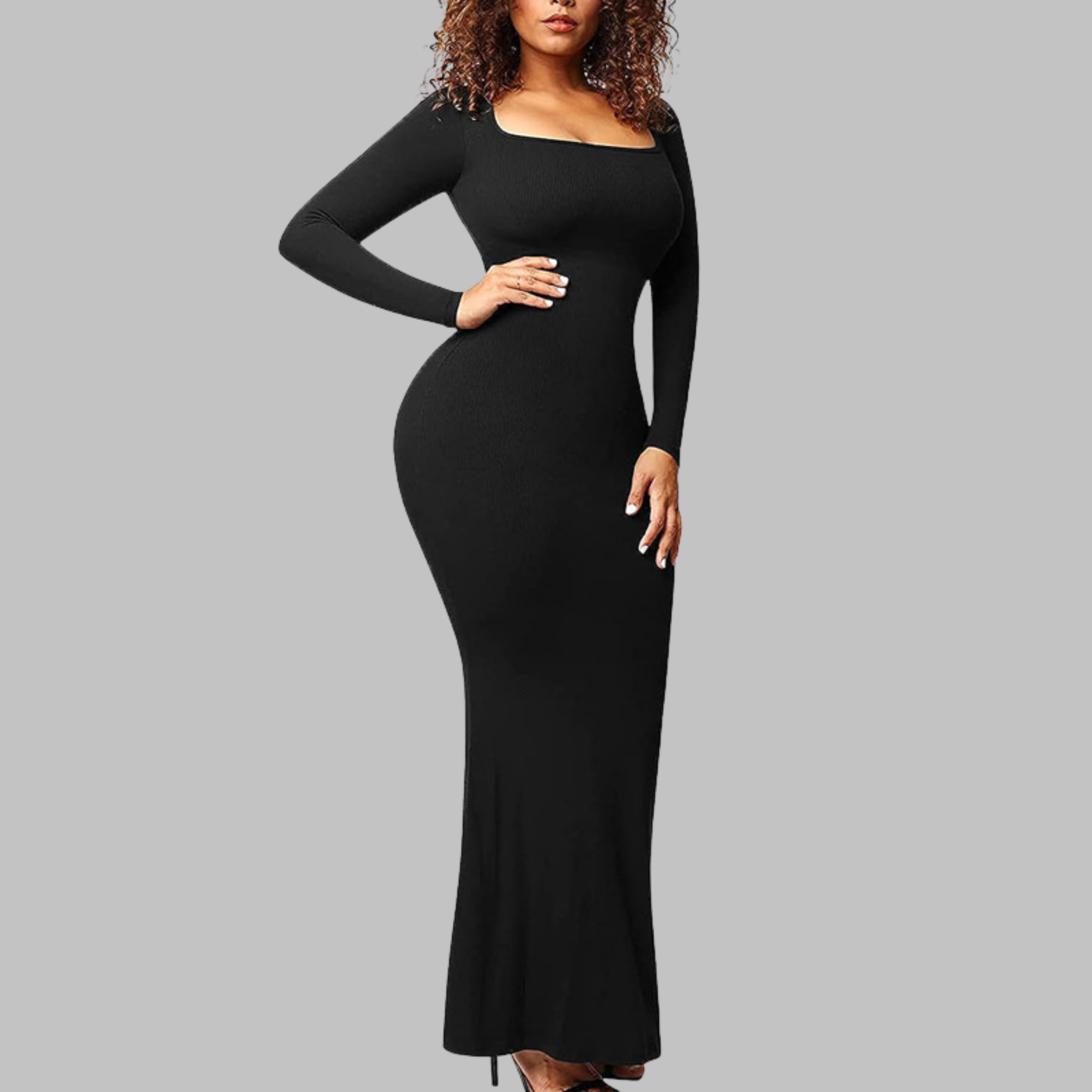 Vivienne | Long Sleeve Shapewear Midi Dress