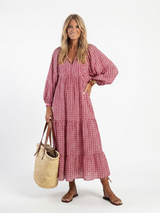 Ima | Geometric Midi Dress with Long Sleeves