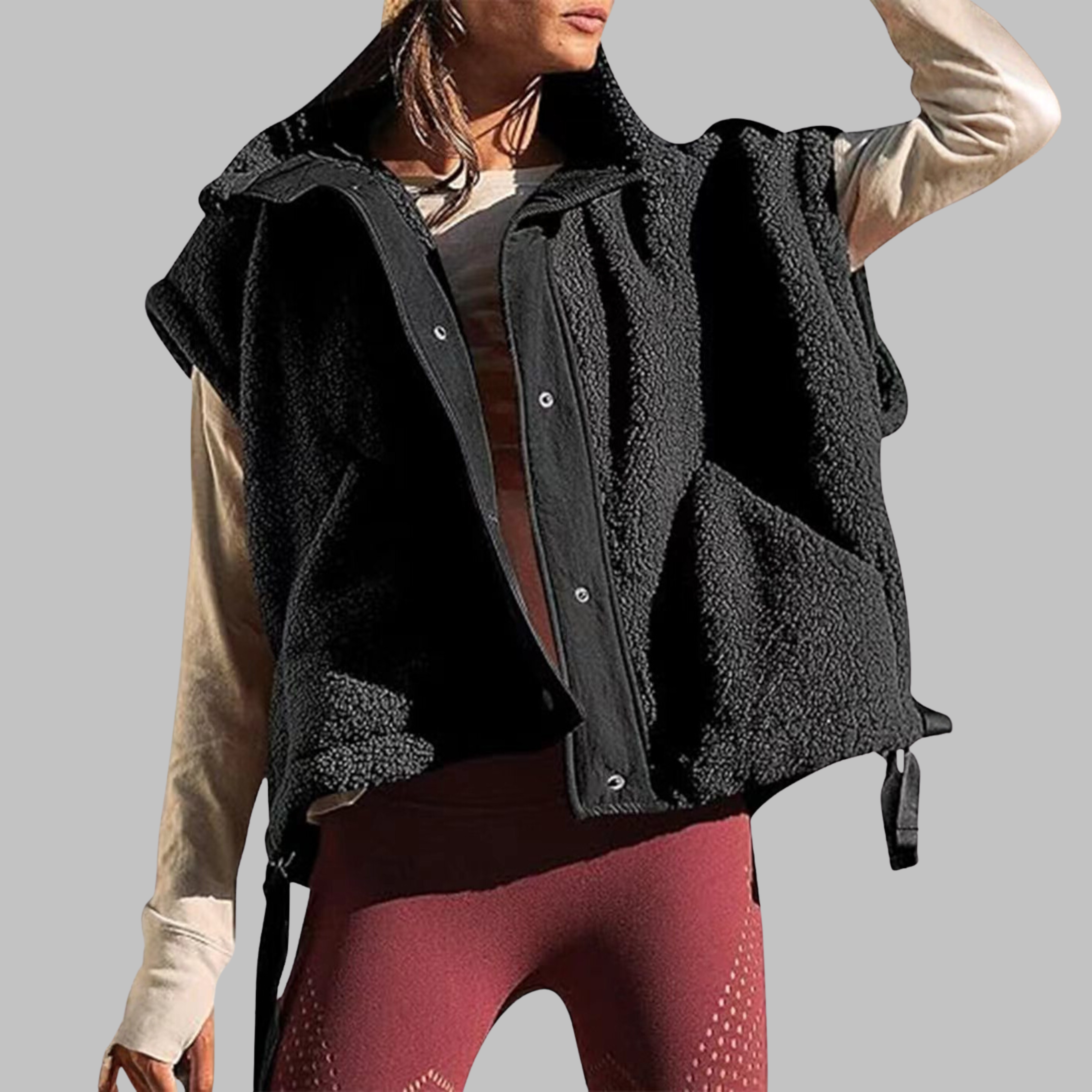 Camille | Cozy Fleece Button-Down Vest