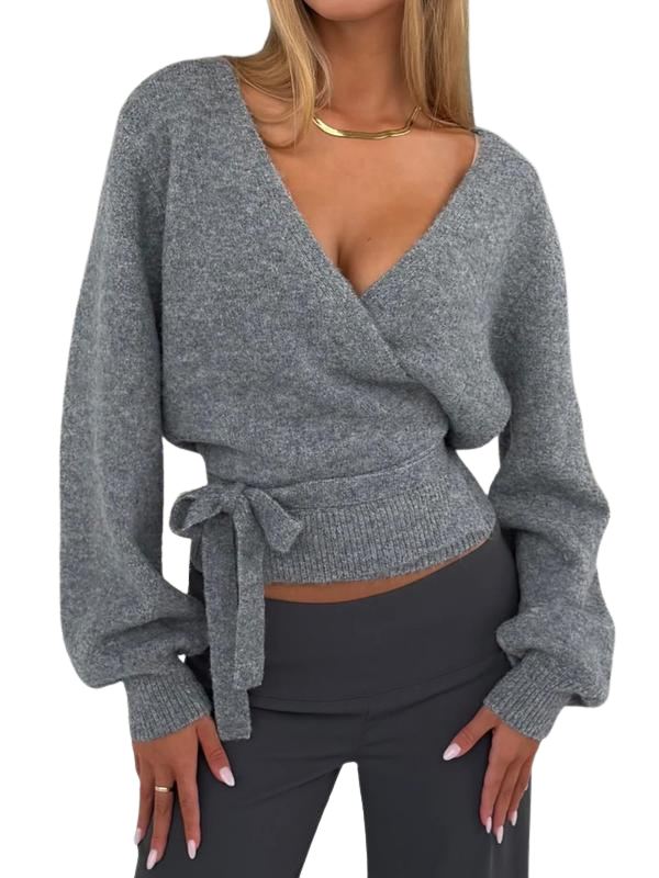 Vivienne | V-Neck Knit Cardigan Long Sleeve