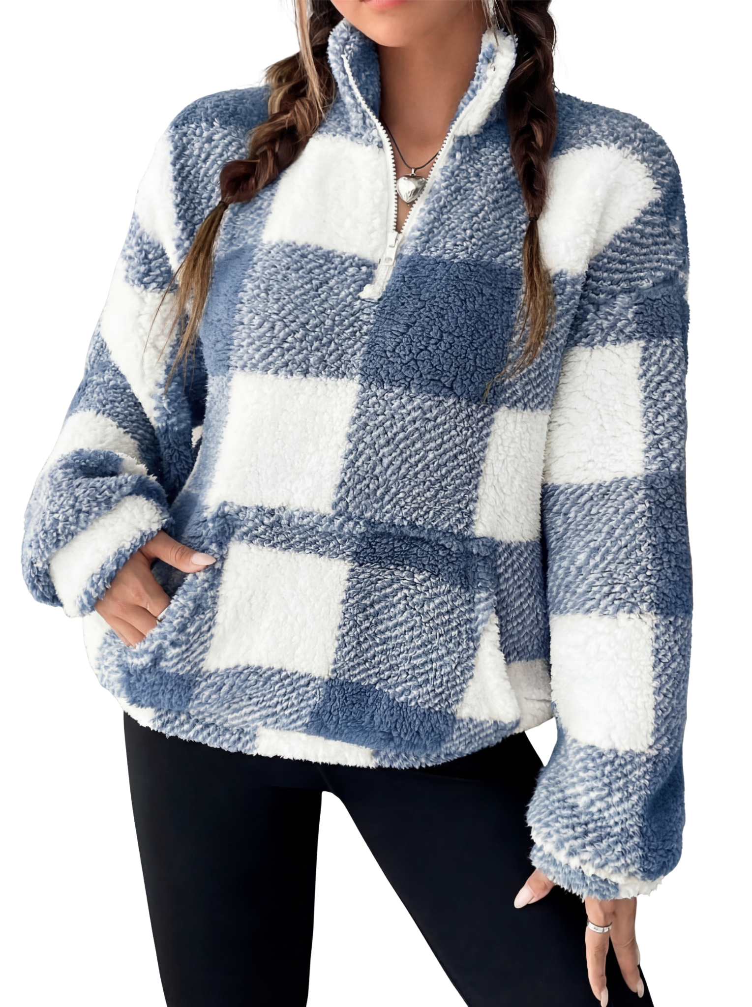 Camille | Plaid Half-Zip Cozy Pullover