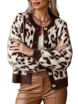 Vivienne | Bold Leopard Print Button Cardigan