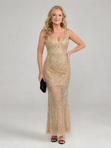 Dorothy | Sequin Sheer-Panel Midi Dress