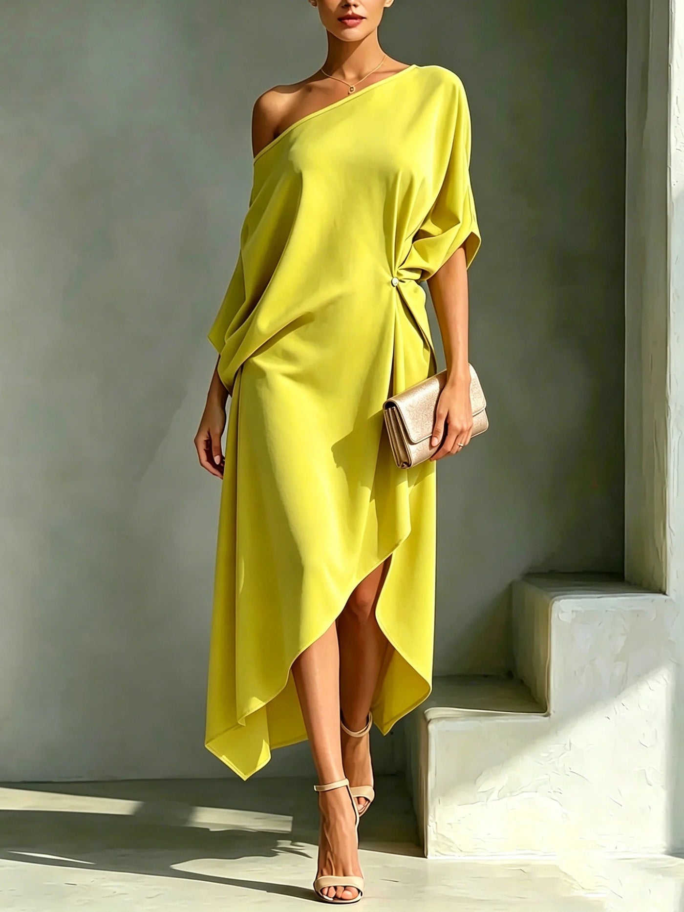 Susanna | One-Shoulder Silk-Blend Gown