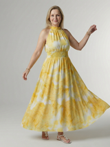 Rayna | Gathered Halter Midi Dress