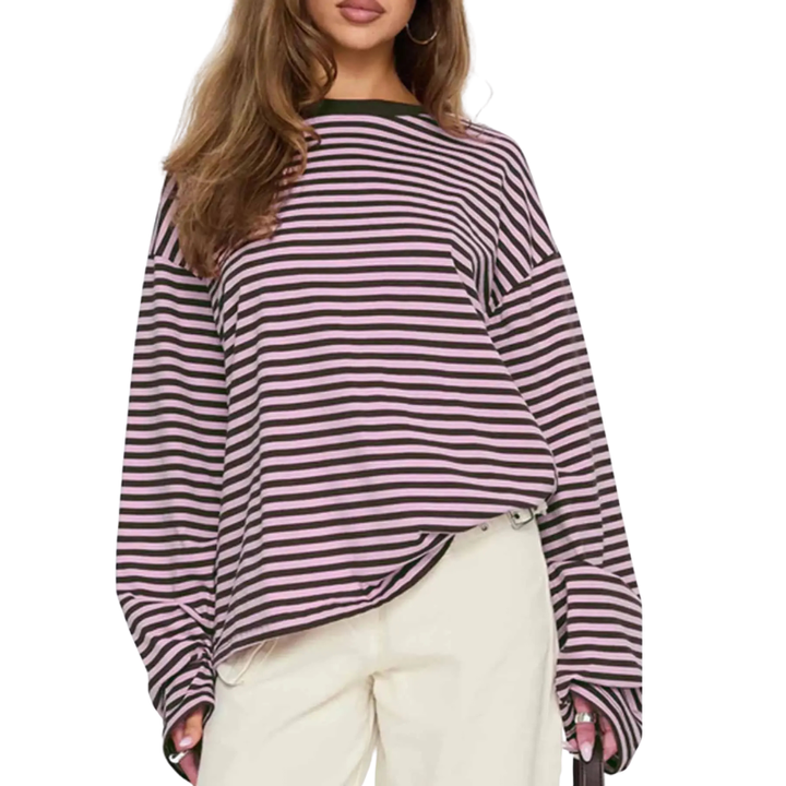 Camille | Striped Long Sleeve Relaxed Shirt