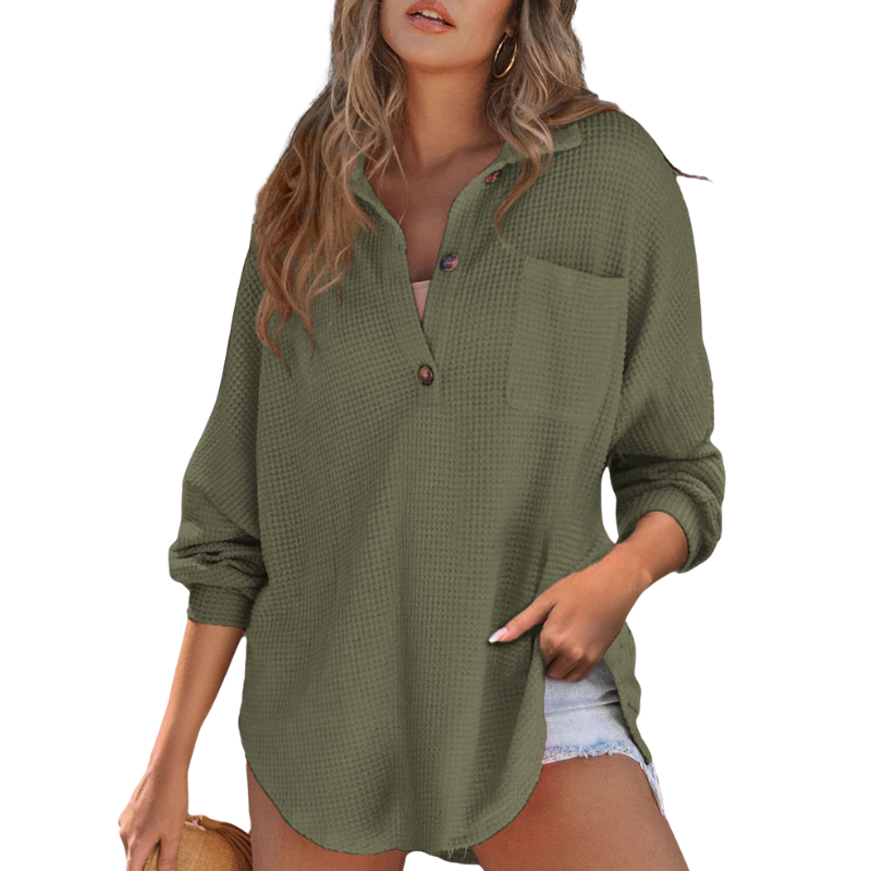 Céleste | Lightweight Button V-Neck Tunic