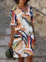 Marina | Airy Summer Dress with Abstract Print